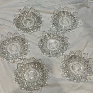 Federal Glass Set of Six Crystal Glass Bowls 6 inch